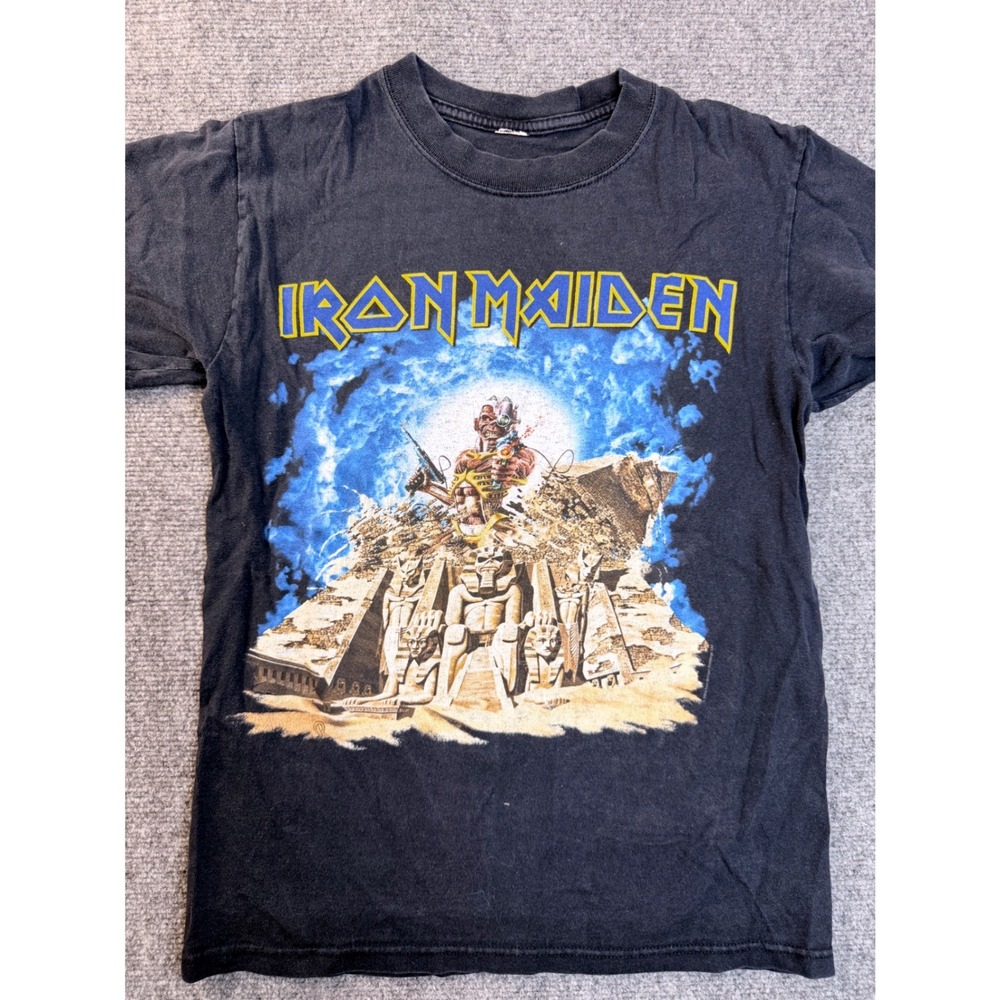 Iron Maiden Shirt Small Black Somewher Back N Time World Tour 08 Graphic Tee Y2K